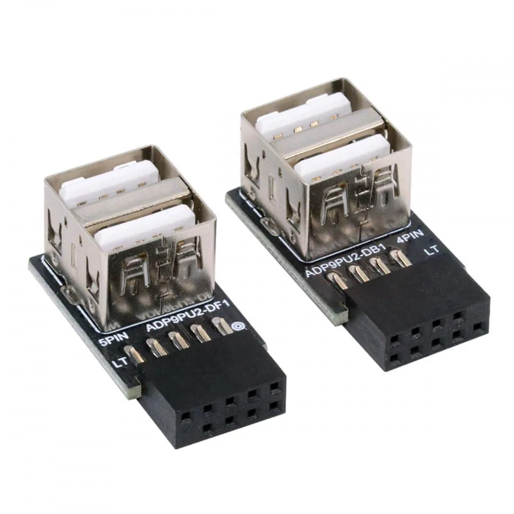 Vszerda Vszerda U2-029-AF002-HX 2pcs 9Pin 10Pin Motherboard to Dual USB 2.0 Female Adapter Horizontal — product photo