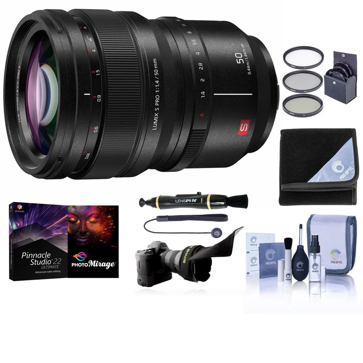 Panasonic Panasonic LUMIX S PRO 50mm f/1.4 L Mount lens with 77mm Filter Kit — product photo