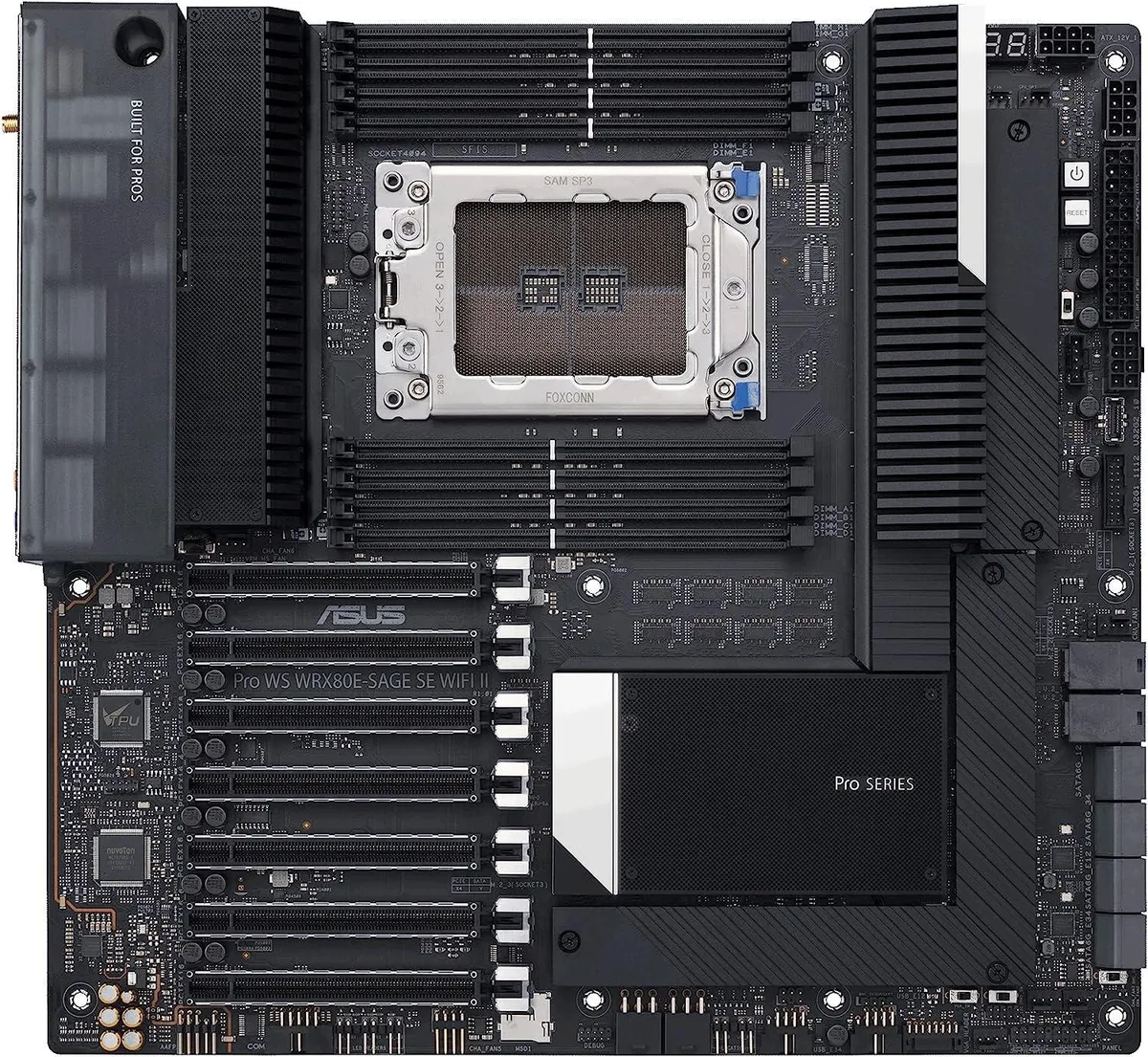 ASUS ASUS Pro WS WRX80E-SAGE SE WiFi II AMD motherboard with Ryzen Threadripper PRO 5965WX — product photo