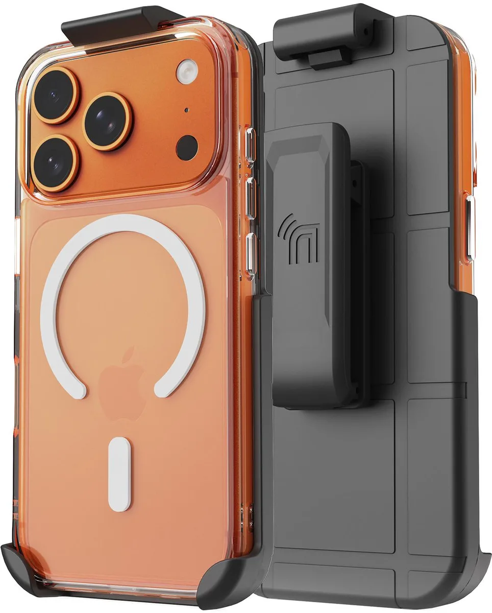 Nakedcellphone Nakedcellphone Case &amp; Belt Clip Holster iPhone 17 Pro Clear MagSafe — product photo
