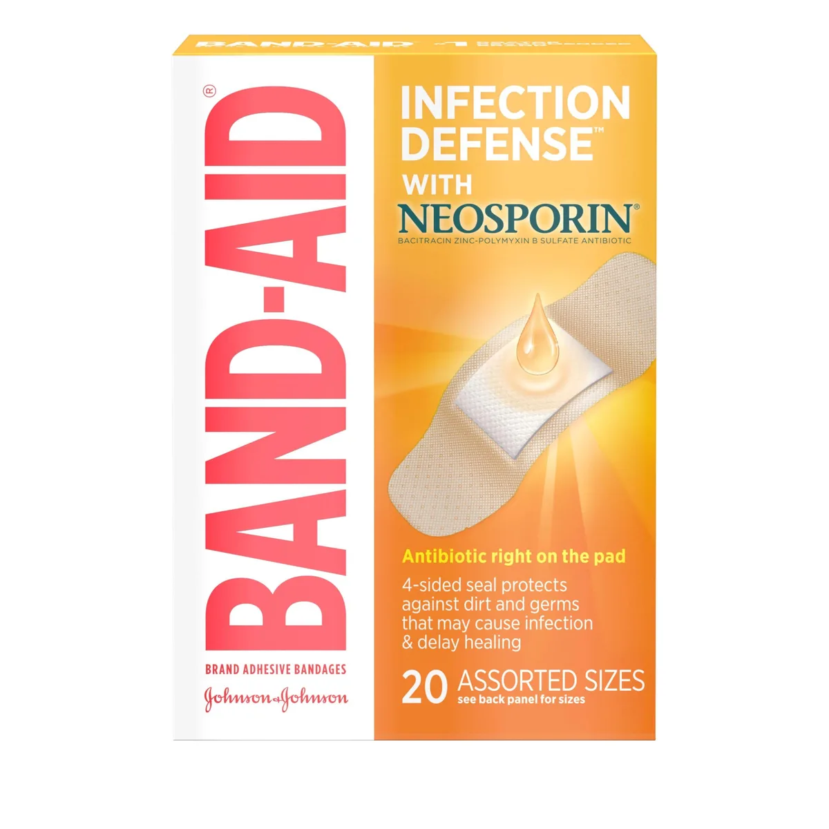 Band-Aid 5570 Infection Defense Adhesive Bandages 20 Count — product photo
