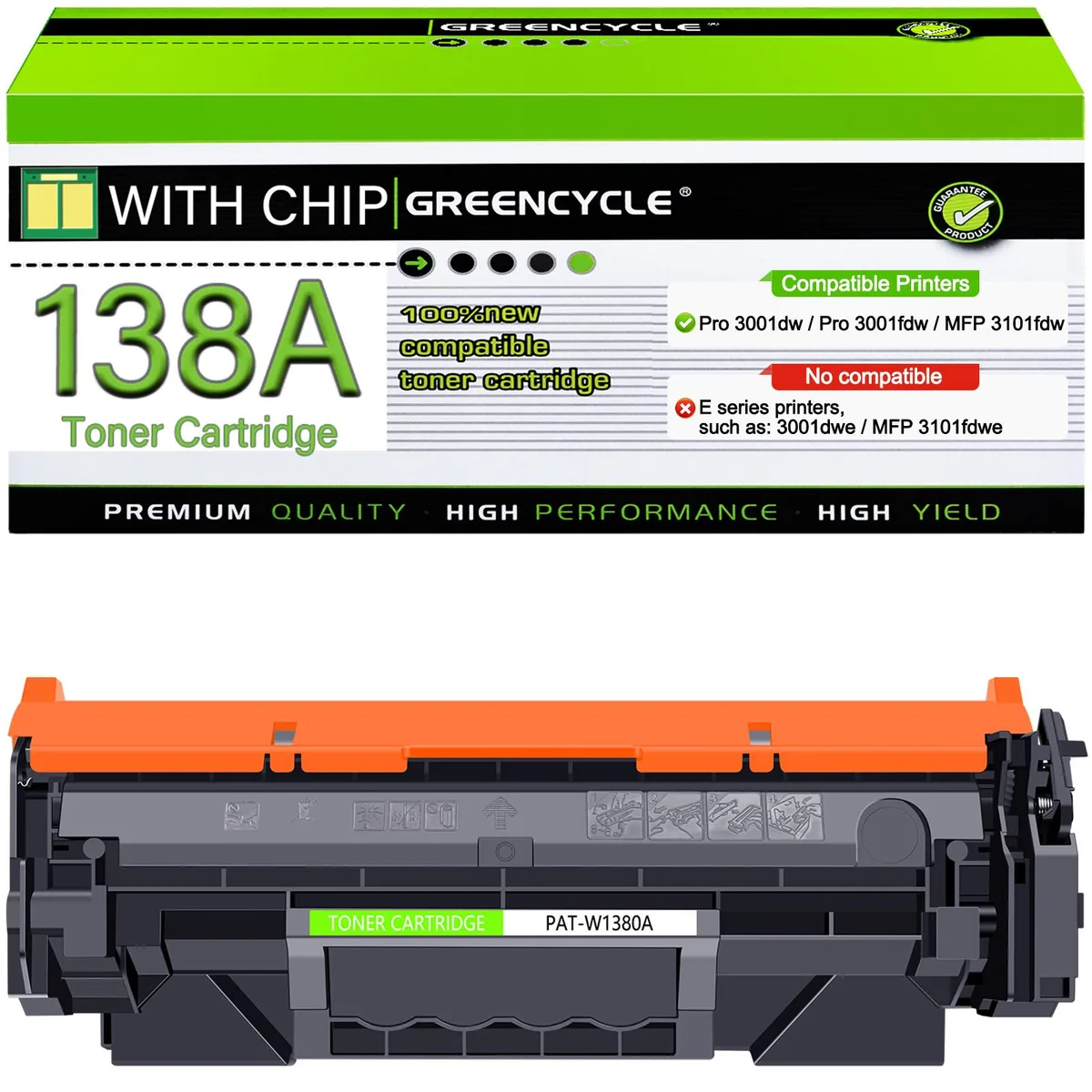 GREENCYCLE GREENCYCLE W1380A toner cartridge black 1500 pages — product photo
