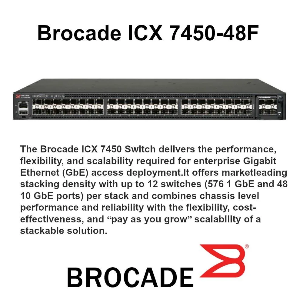 Brocade Brocade ICX7450-48F 48-port network switch — product photo