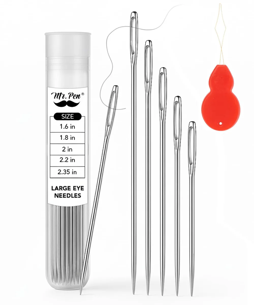  Mr. Pen Large Eye Sewing Needles 50 pcs 5 Sizes 1.6-2.35 in — product photo