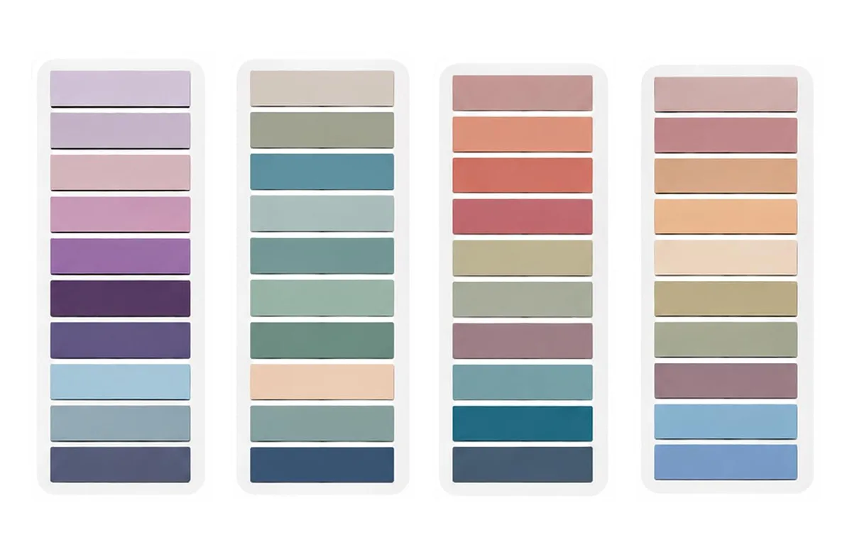 Pack of 800 square translucent sticky tabs in Morandi colours