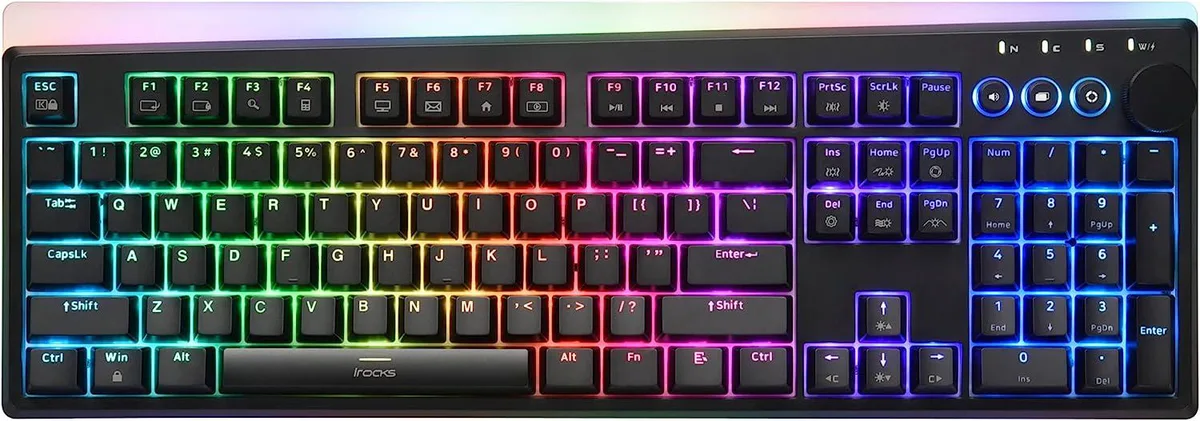 i-rocks i-rocks K71 Wireless RGB Mechanical Keyboard Gateron Red 107 Keys PBT Black — product photo