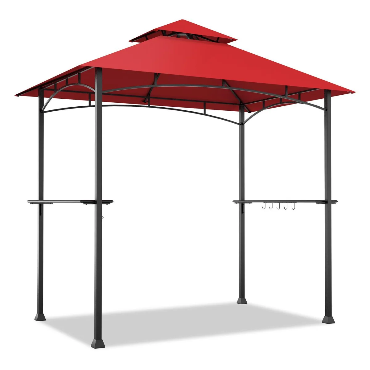 SlickBlue SlickBlue 8 x 5 ft Barbecue Gazebo Canopy Dark Red Steel 42 lbs — product photo