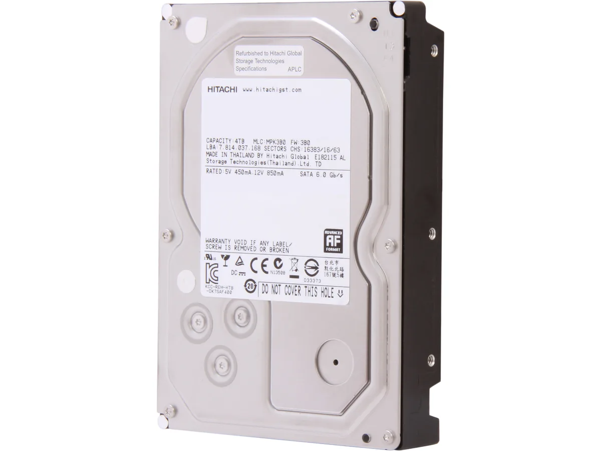 HGST HGST Deskstar 7K4000 0F14681 4TB 7200 RPM 64MB SATA 6.0Gb/s 3.5" internal hard drive — product photo