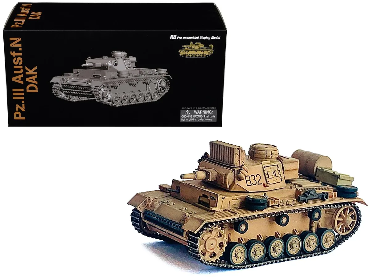 Dragon Models Dragon Models Pz.Kpfw.III Ausf.N DAK Tank #832 1/72 — product photo