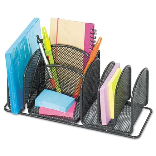 Safco Products Safco Products 3251BL Deluxe Desktop Organizer 12.6" x 4.3" x 4.3" Steel Black office furniture — product photo