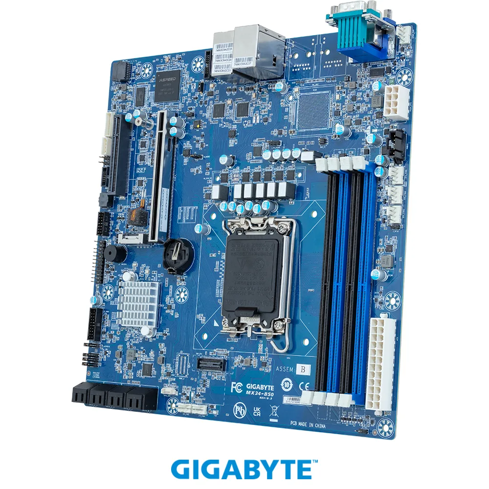 GIGABYTE GIGABYTE MX34-BS0 server motherboard Intel Xeon E-2400 microATX UP — product photo