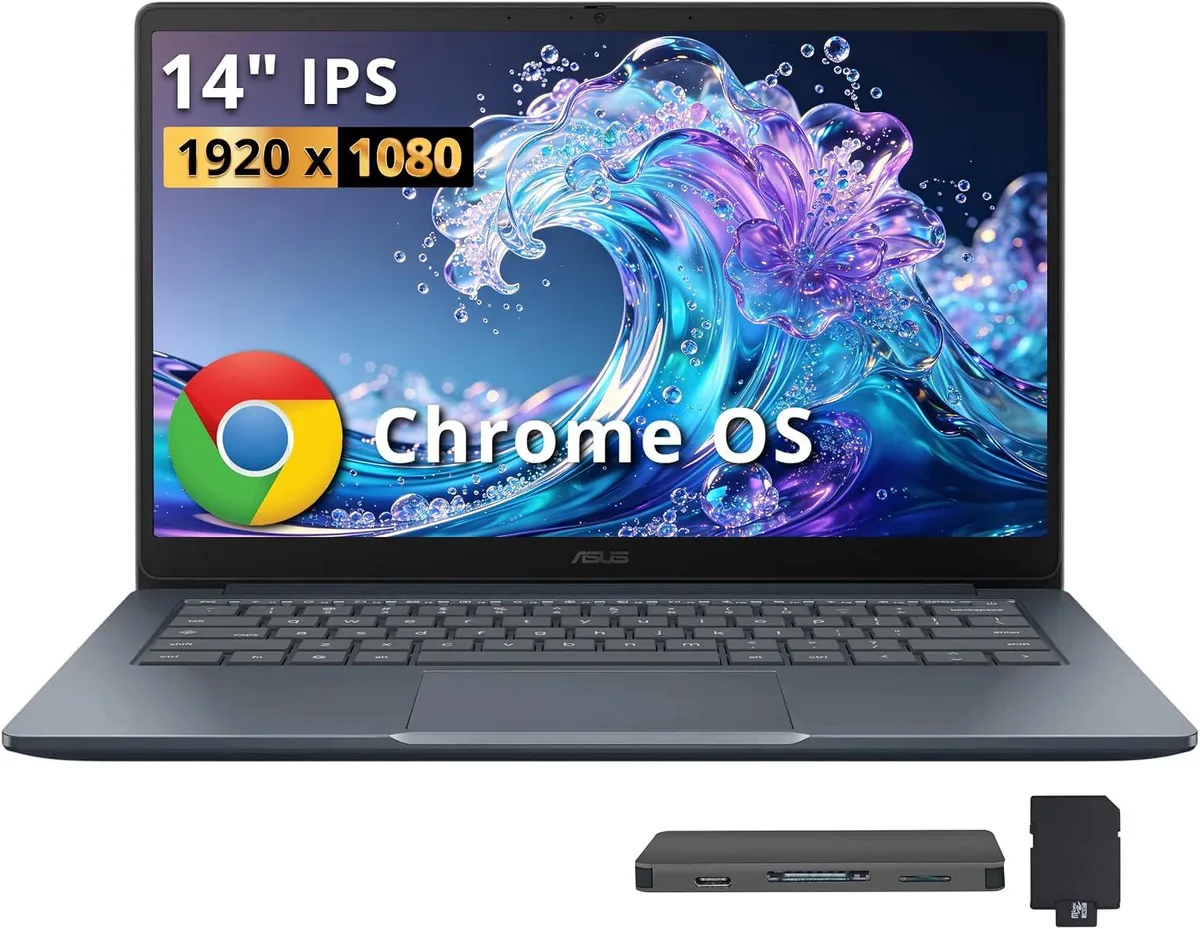 ASUS ASUS CX14 Chromebook 14" FHD Intel Celeron N50 4GB 64GB 224GB Docking Station Set Dusk Gray — product photo