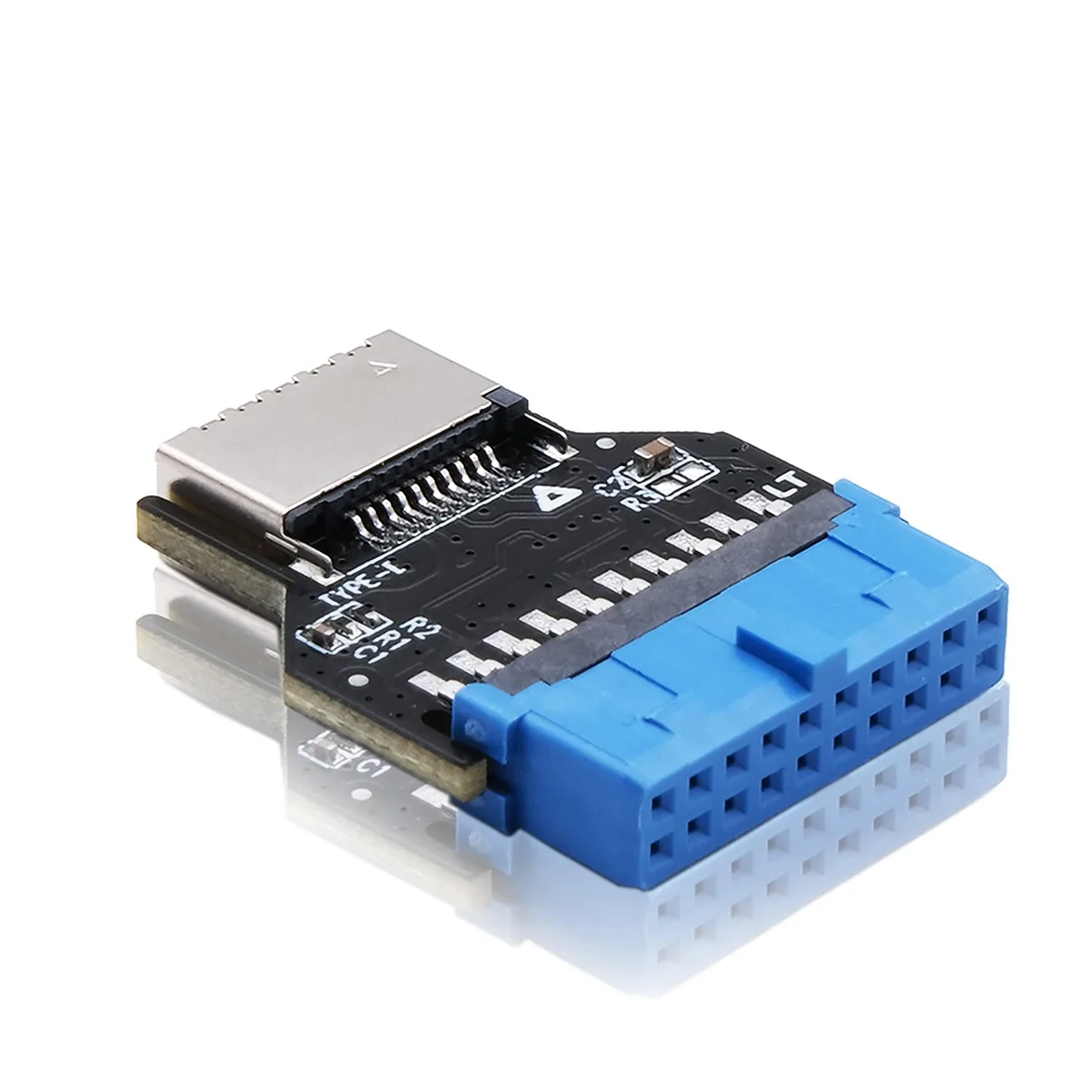 BUCIER BUCIER USB 3.0 19-Pin to Type-C 20-Pin 180° Adapter Blue — product photo