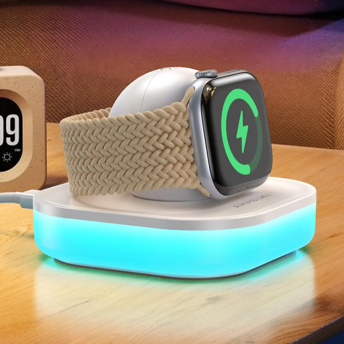  Amasuki Magnetic Apple Watch Charger Stand White USB-A 2.5W — product photo