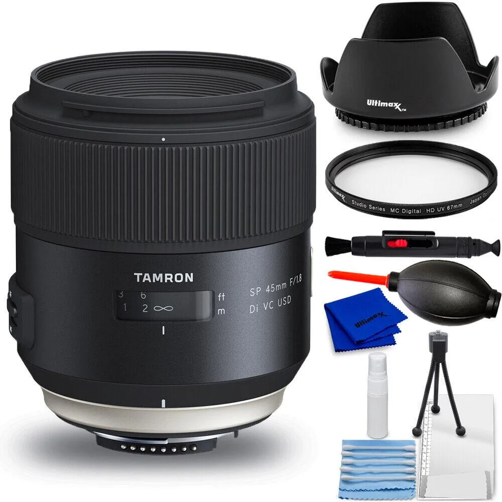 Tamron Tamron SP 45mm f/1.8 Di VC USD Nikon F Lens with 7PC Accessory Kit — product photo