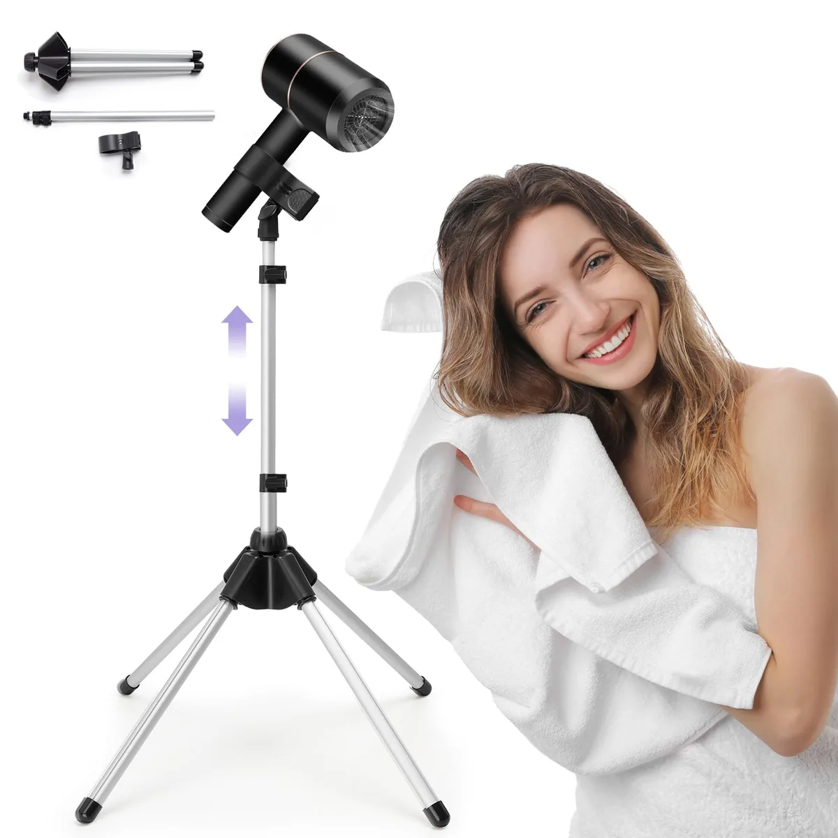  Adjustable Hair Dryer Stand 29-59 Inch black — product photo