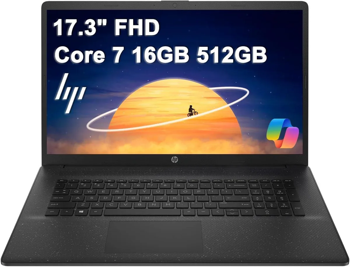 HP HP 17 business laptop Intel Core 7 150U 16GB 512GB 17.3 FHD IPS Black — product photo