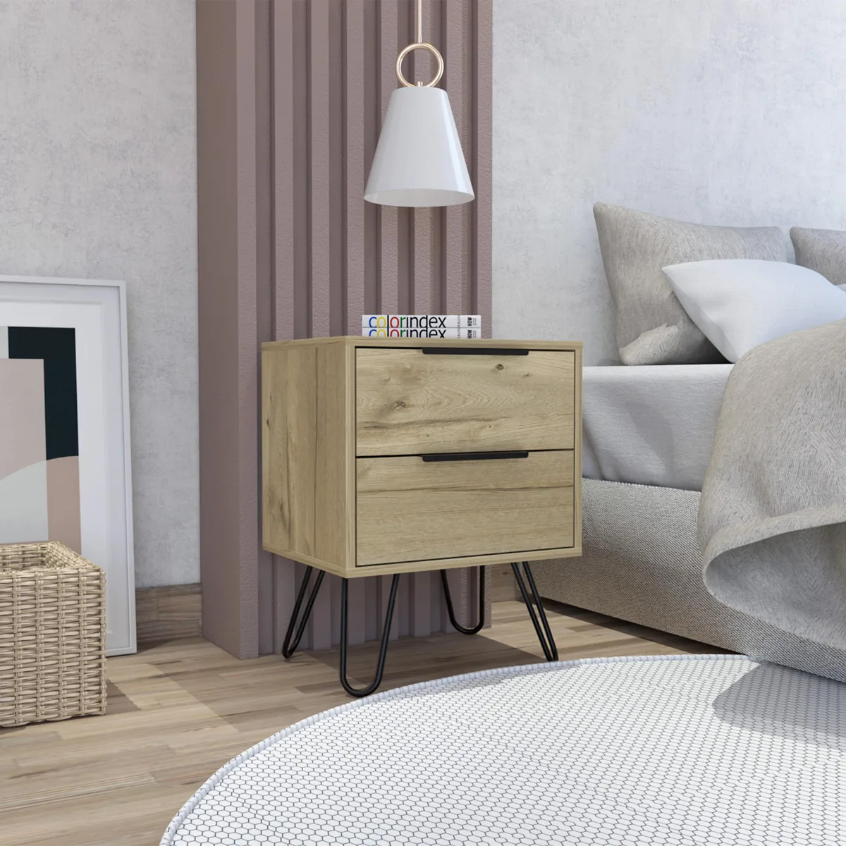 tuphen tuphen Light Oak 2-Drawer Nightstand — product photo