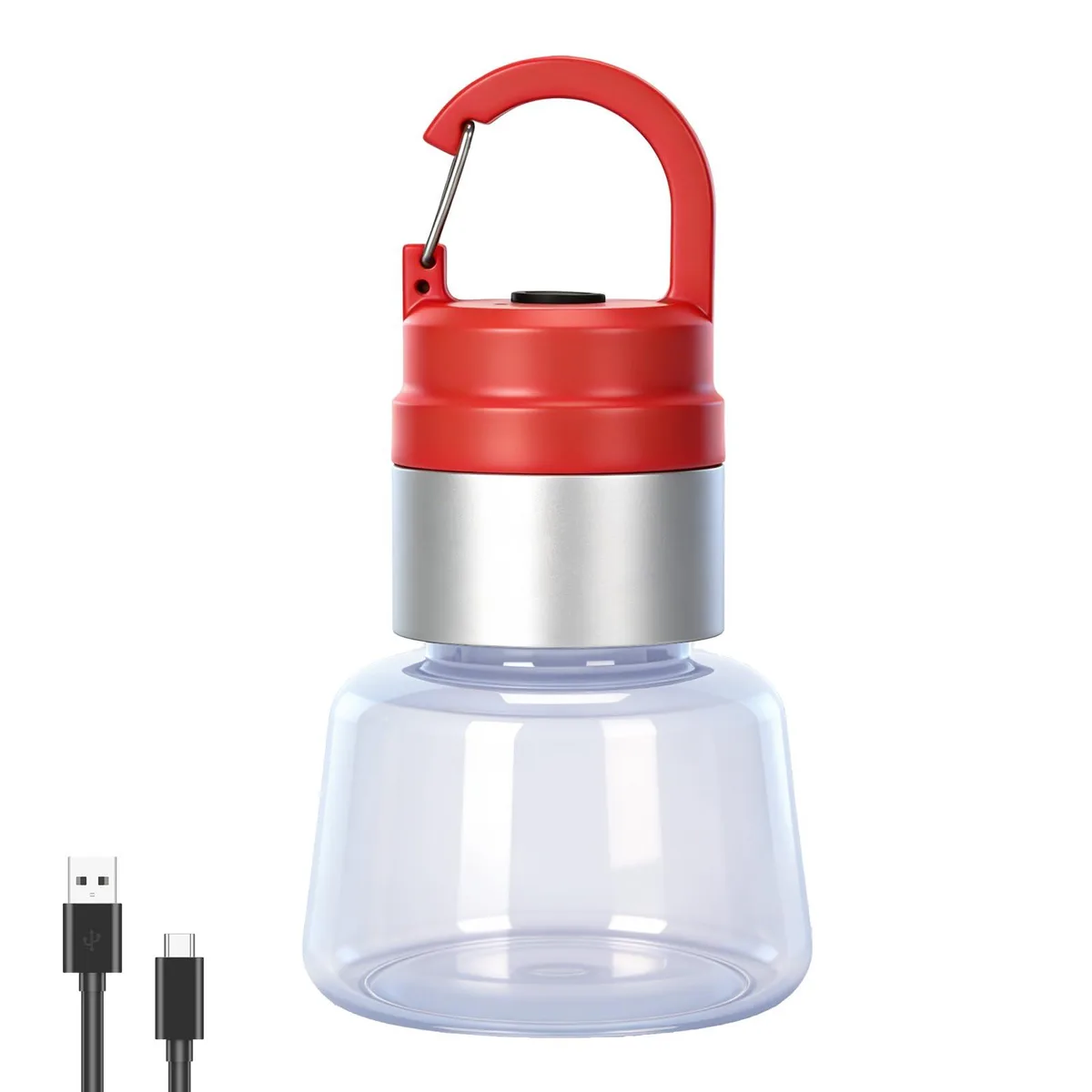 Compact red LED flashlight with hook clip, 105×55×55 mm, 47 g