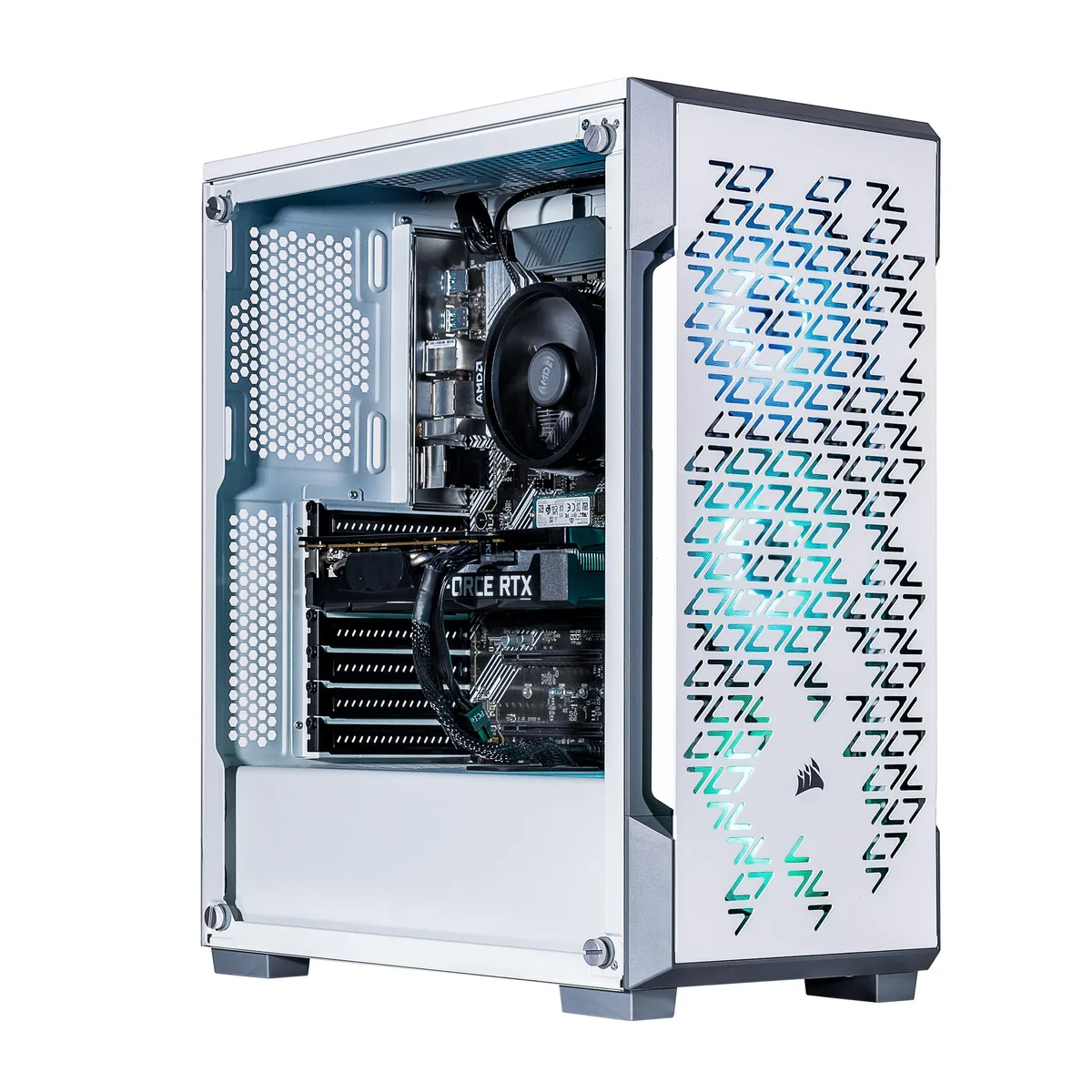 Velztorm Velztorm White Fultix Gaming PC Ryzen 5 5500 RTX 3050 32GB DDR4 2TB PCIe SSD White — product photo