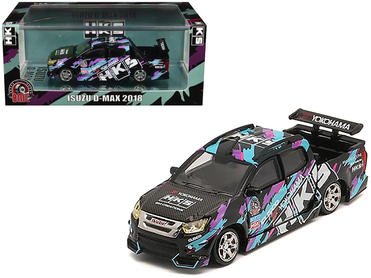 BM Creations BM Creations Isuzu D-Max Lowrider RHD HKS Black Thailand Diecast Expo 2025 1/64 — product photo