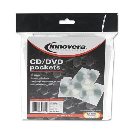 Innovera Innovera IVR39701 CD/DVD Pockets 25/Pack office equipment — product photo