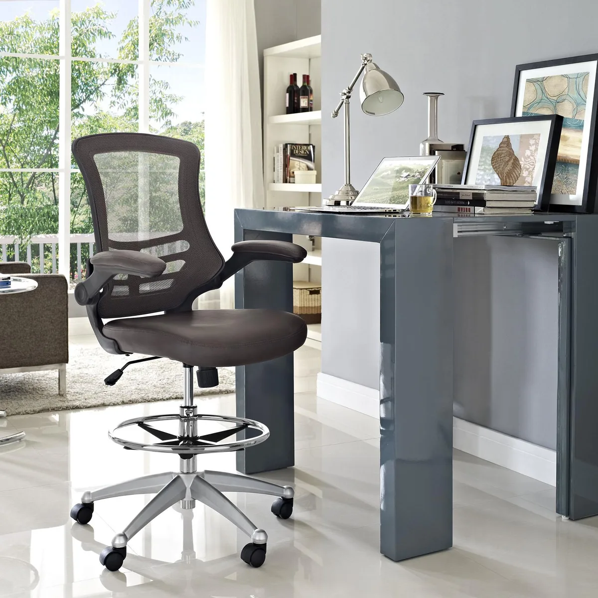 LexMod LexMod EEI-1422 Attainment Drafting Stool Brown 34 lb 330 lb capacity — product photo