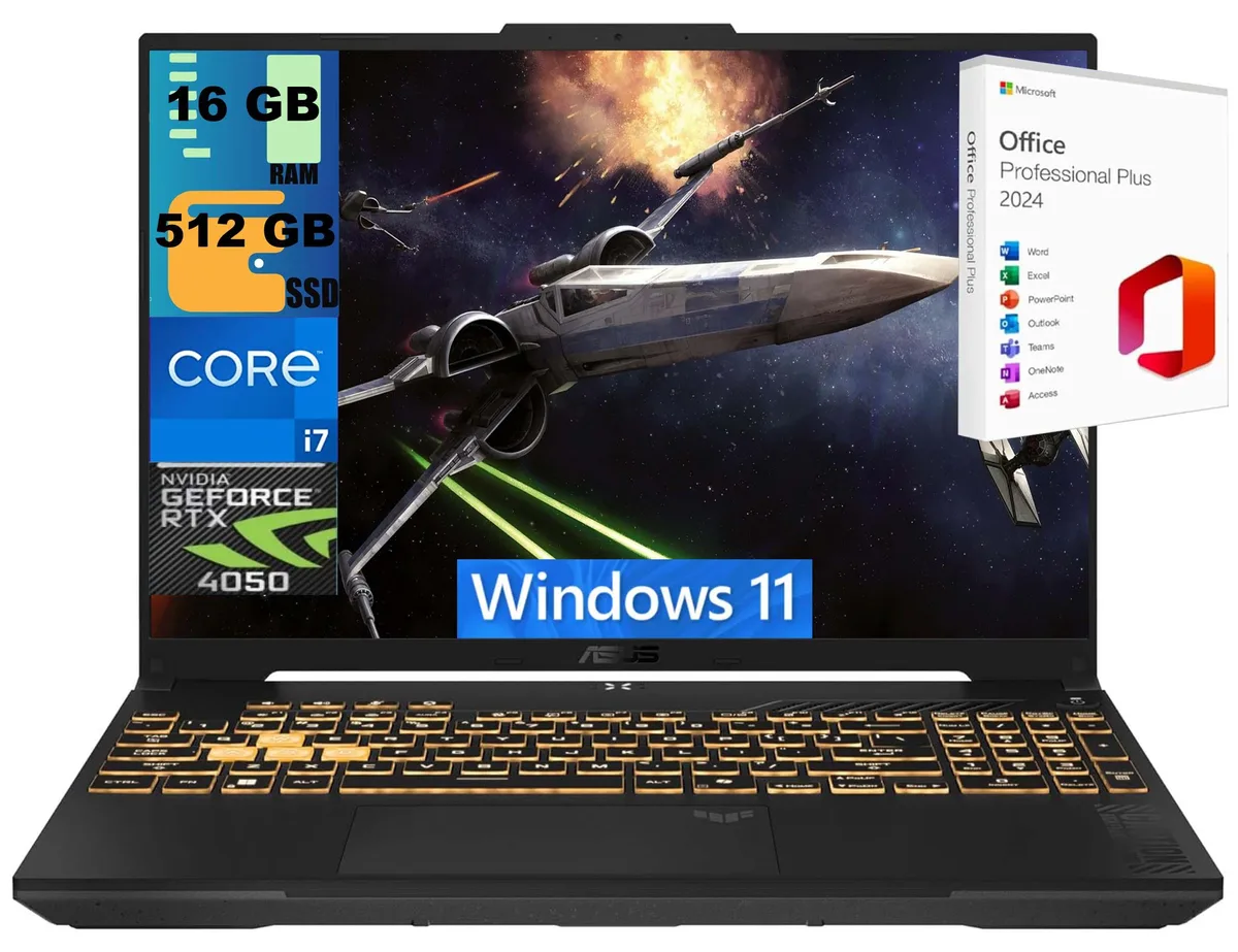 ASUS ASUS TUF F16 Gaming Laptop 16" FHD+ 144Hz i7-13620H RTX 4050 16GB 512GB Gray — product photo