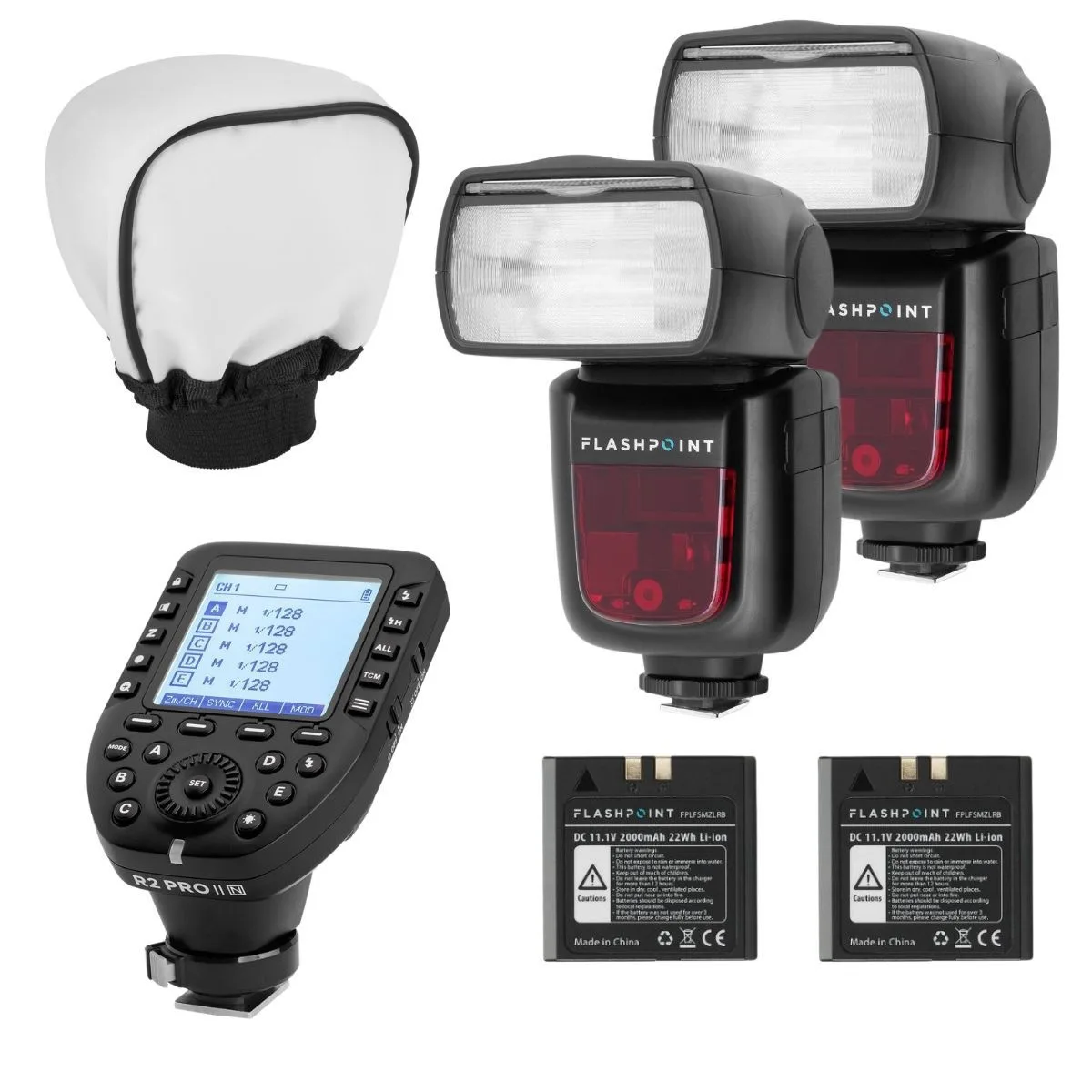 Flashpoint Brand Flashpoint Zoom Li-on R2 TTL Speedlight Kit for Canon (V860II-S) with Diffuser &amp; Sony Transmitter — product photo