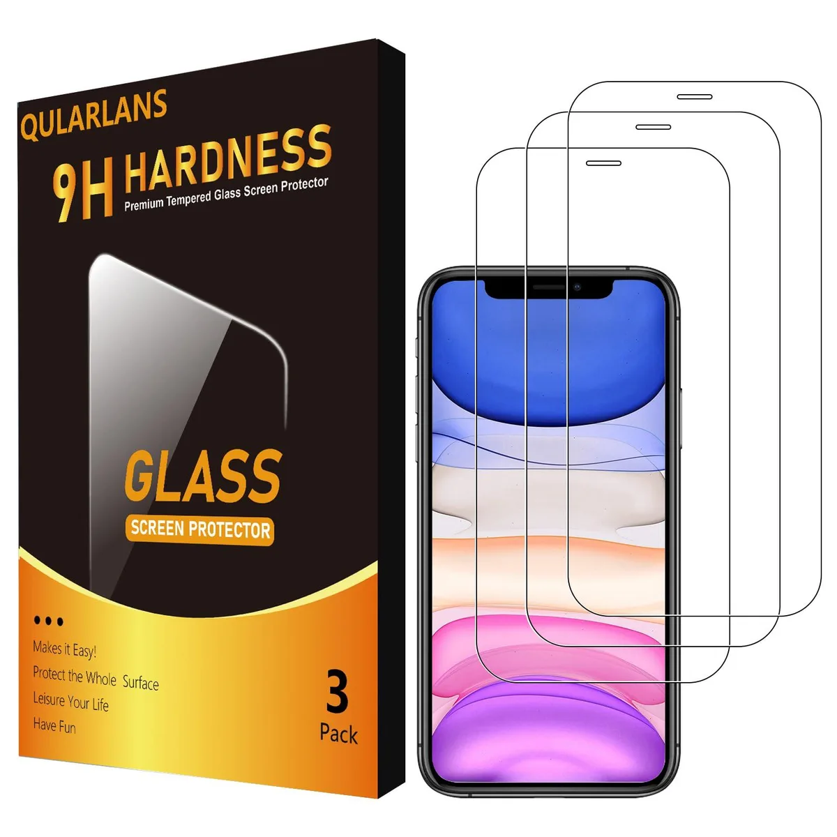  Pack Tempered Glass Screen Protector iPhone 11/XR 3 Pack 9H Hardness — product photo