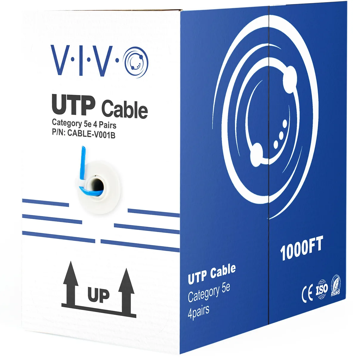 VIVO VIVO Cat5e 24 AWG CCA UTP 1000 ft Blue — product photo