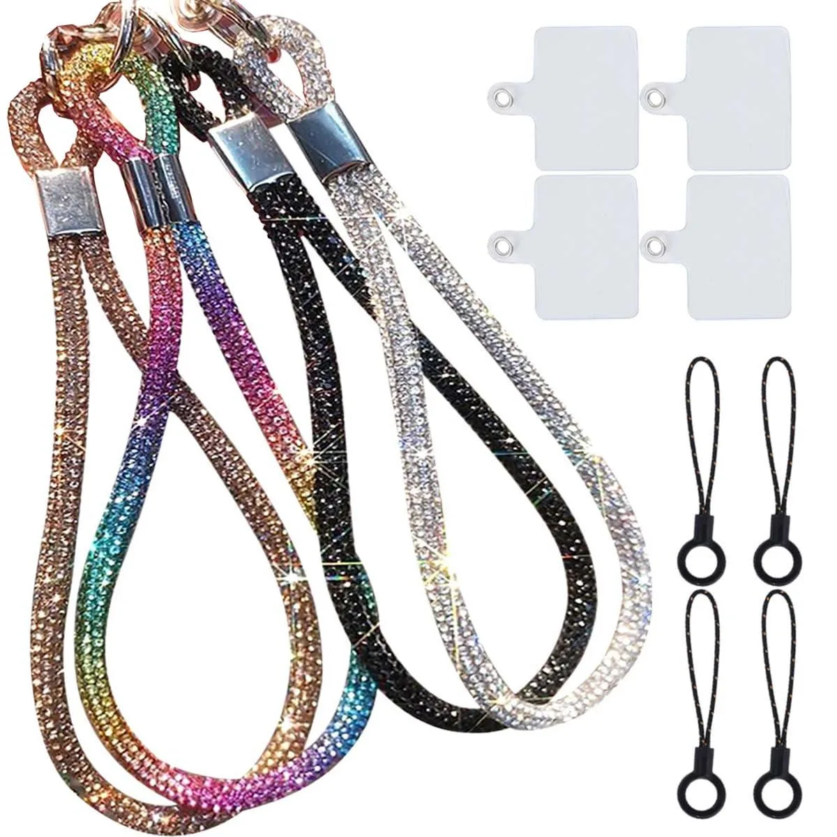  RUIYDZ RYZ0198 Phone Wrist Strap Set 4pcs Black Gold Silver Multicolor — product photo