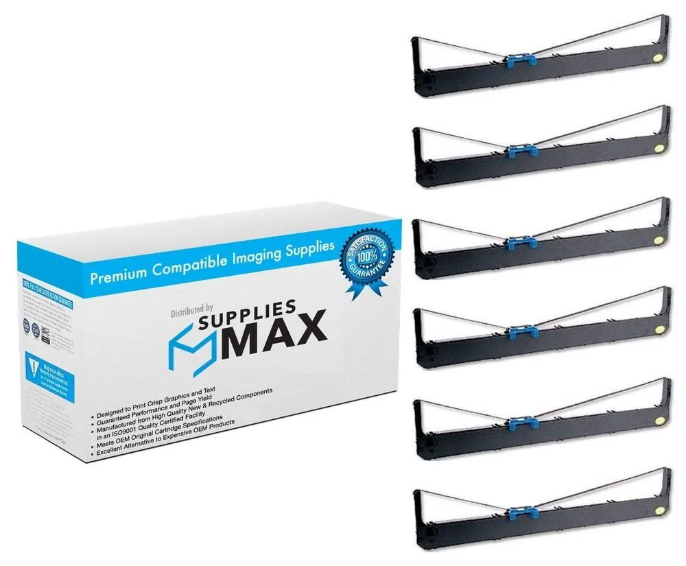 SuppliesMax SuppliesMax Printer Ribbon Black 6 Pack Panasonic KX-P170 — product photo