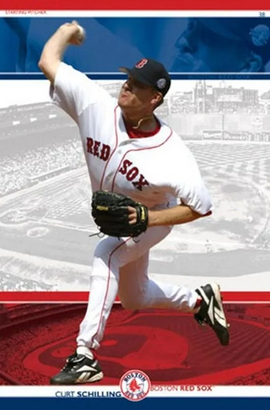 Boston Red Sox Curt Schilling poster print 24 by 36 inches on heavy paper