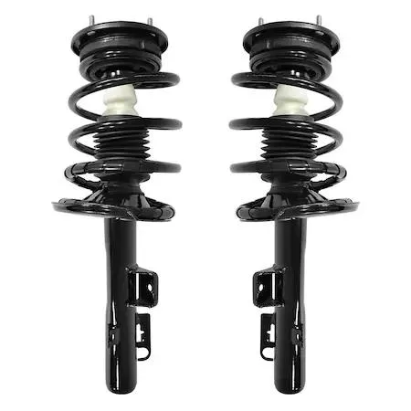 Unity front complete strut assembly kit, pair of silver coil-over units with top mounts, AWD fit 2005-2007