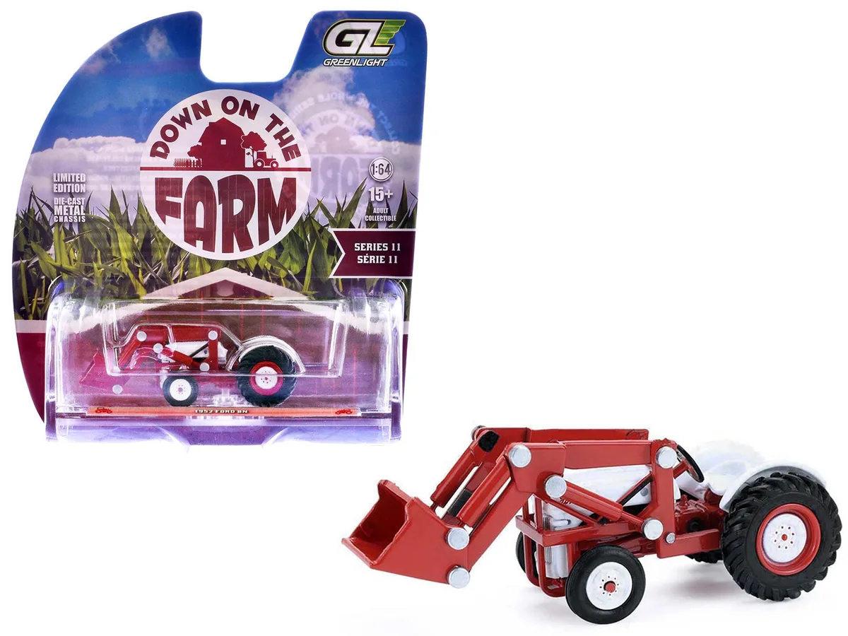 GREENLIGHT GREENLIGHT 1952 Ford 8N Tractor Red White "Down on the Farm" Series 11 1/64 Diecast Hobby Collectible — product photo