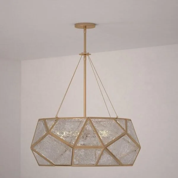 Vaxcel Vaxcel Euclid 5L Brass Pendant Mercury Glass 24 in W x 28.5 in H — product photo