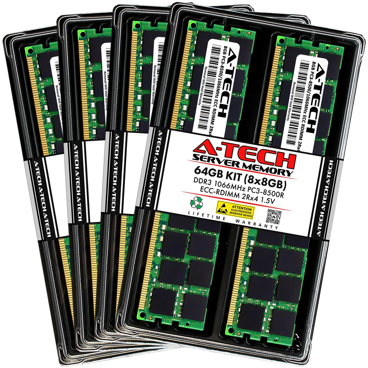 A-Tech A-Tech 64GB (8×8GB) DDR3 1066 ECC RDIMM 240-Pin memory upgrade — product photo