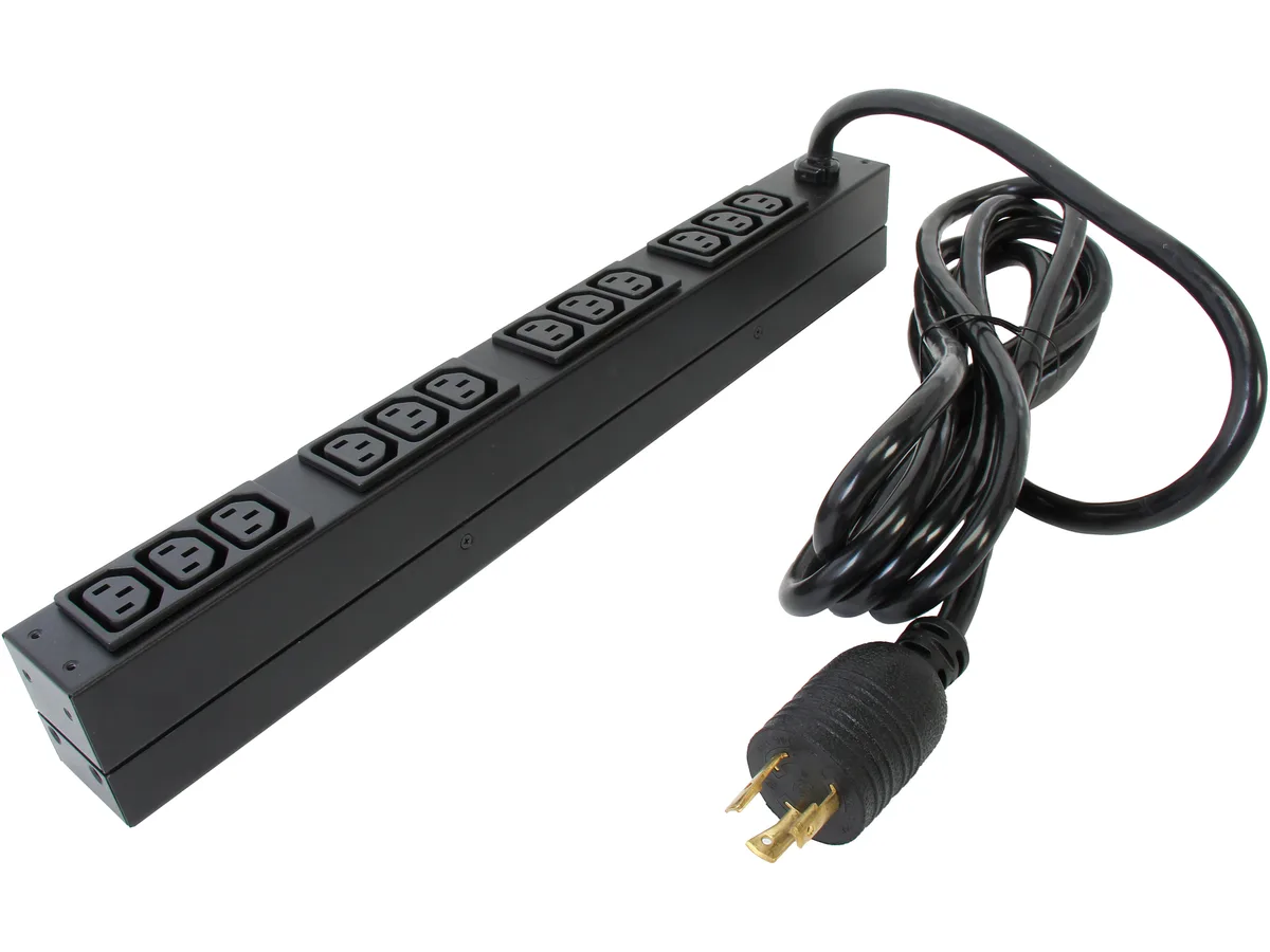 APC APC AP9566 PDU Basic 208V 20A 1U 12x C13 NEMA L6-20P — product photo