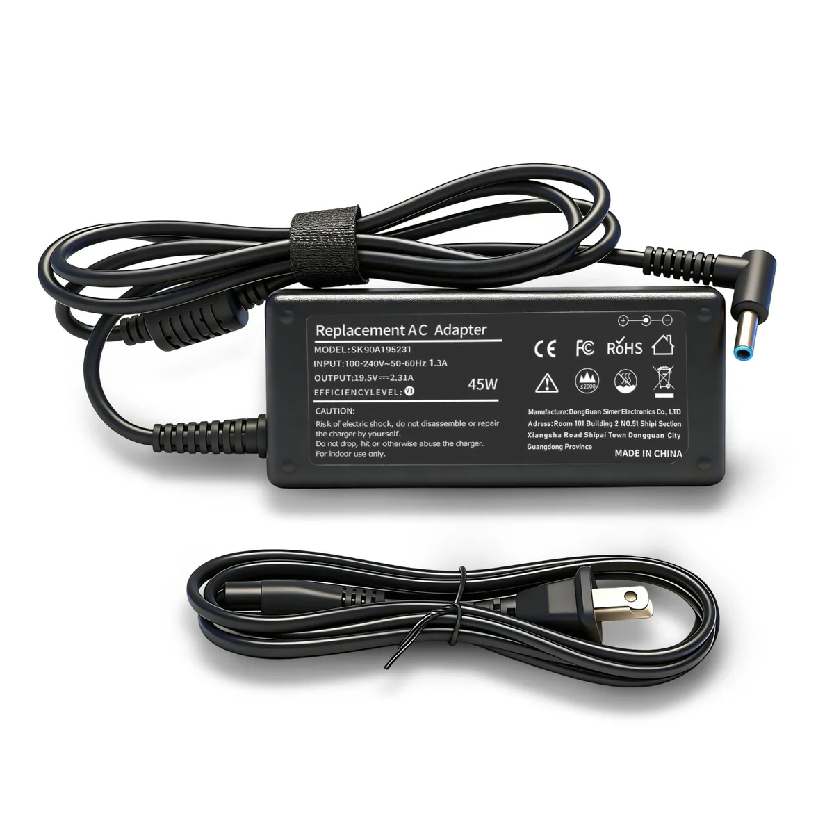  JIONR SK90195231 45W 19.5V 2.31A 4.5×3.0mm Blue Tip AC Adapter — product photo