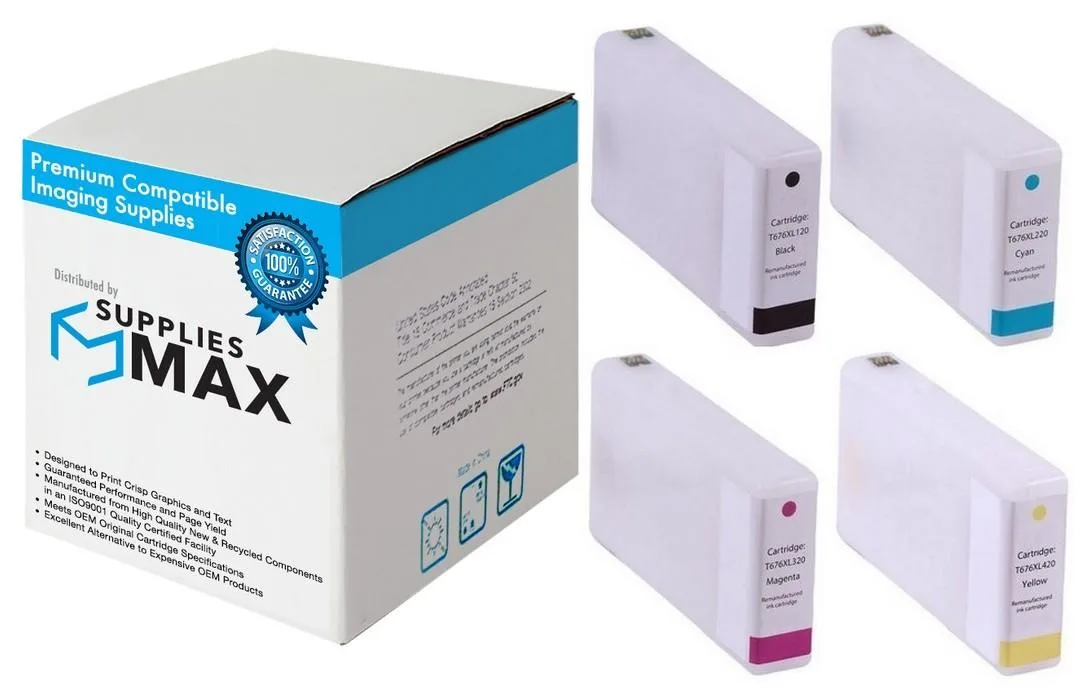 SuppliesMax SuppliesMax T676XL120-BCS Inkjet Combo Pack (BK/C/M/Y) 2400 Pages — product photo