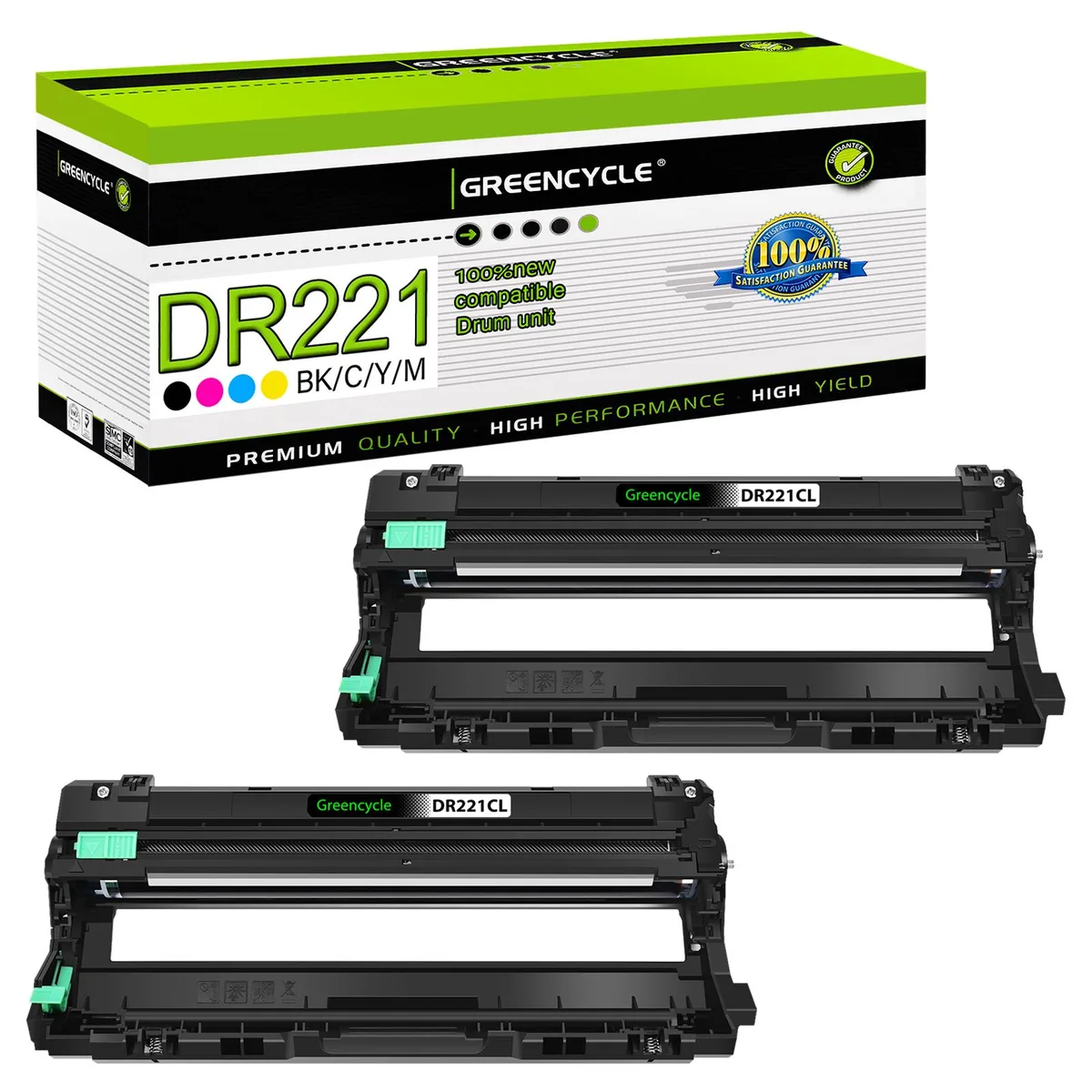 GREENCYCLE GREENCYCLE DR221CL 2 Pack Drum Unit Toner Cartridge 15000 Pages — product photo
