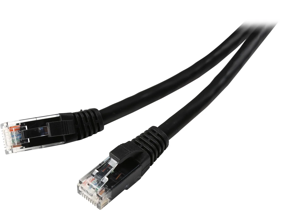 Cables To Go Cables To Go 22014 network ethernet cable Cat6 UTP 15 ft 24 AWG 50 micron gold RJ45 Black — product photo