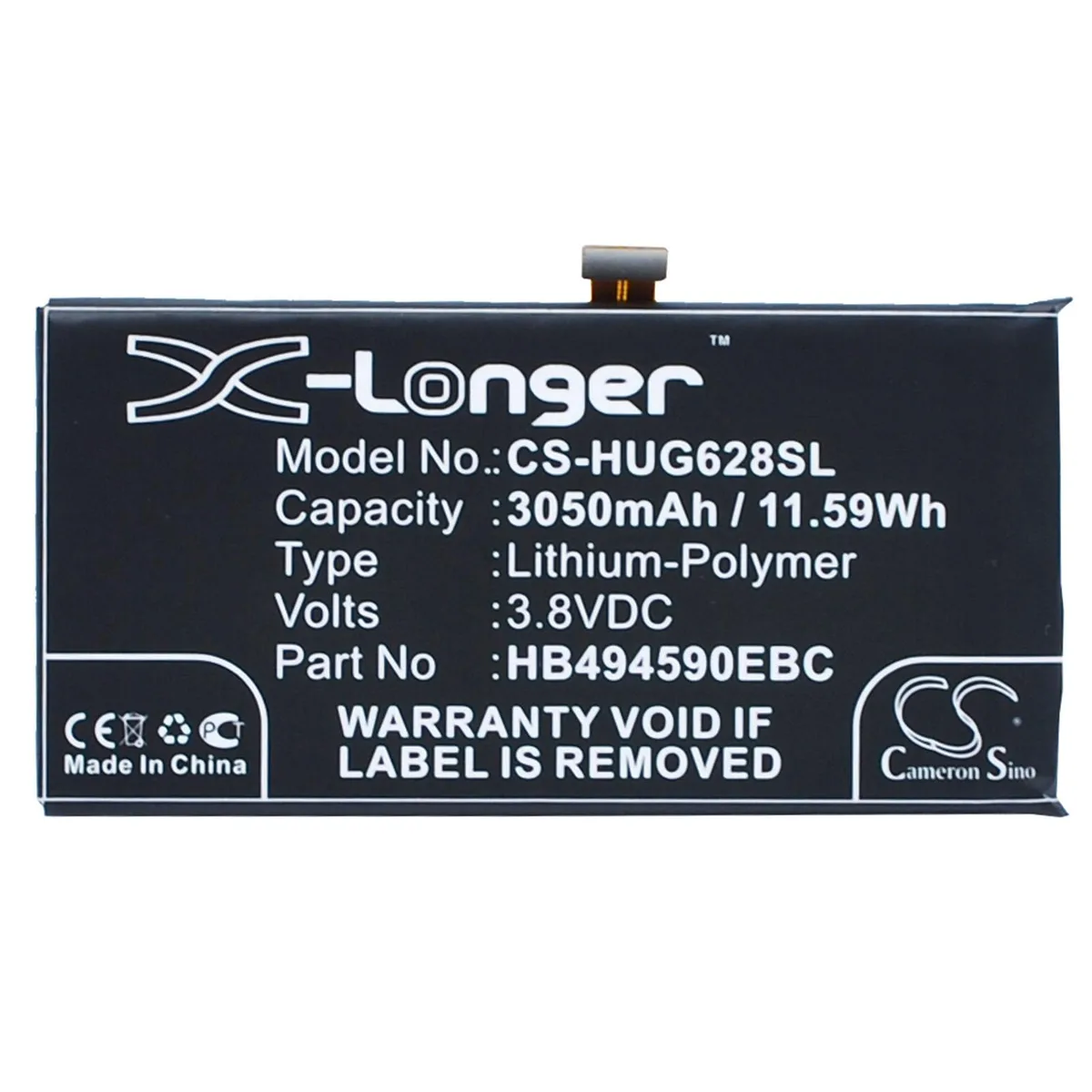 Cameron &amp; Co Cameron &amp; Co DS-CS-HUG628SL cell phone battery 3050mAh 3.8V — product photo