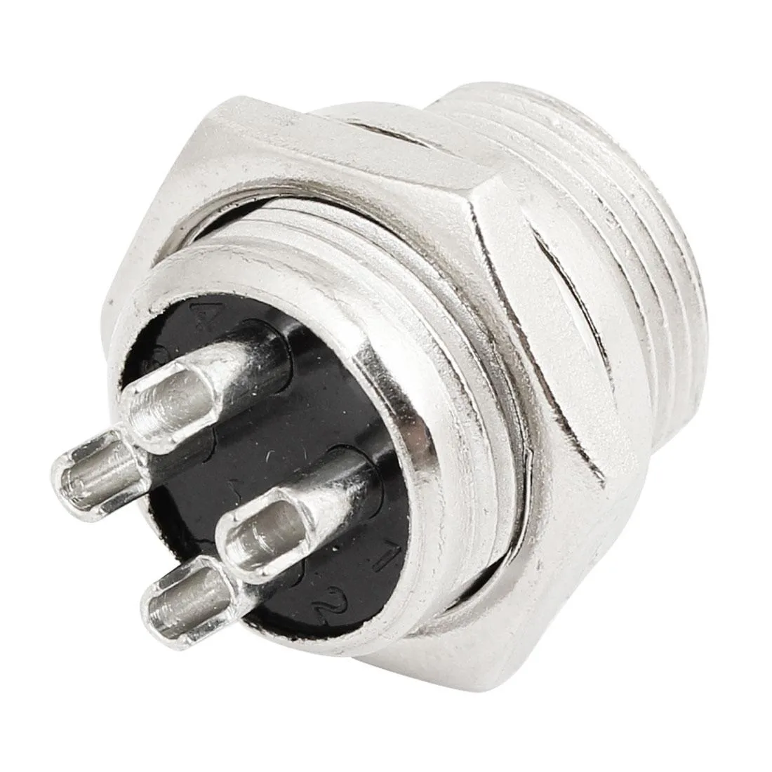 Unique-Bargains Unique-Bargains 4 Pin Male 16mm Thread XLR Chassis Mount Microphone Connector Adapter — product photo