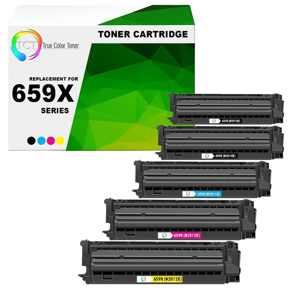 TCT TCT 659X Toner Cartridge 5 Pack High Yield 4 Colors W2010X W2011X W2012X W2013X — product photo