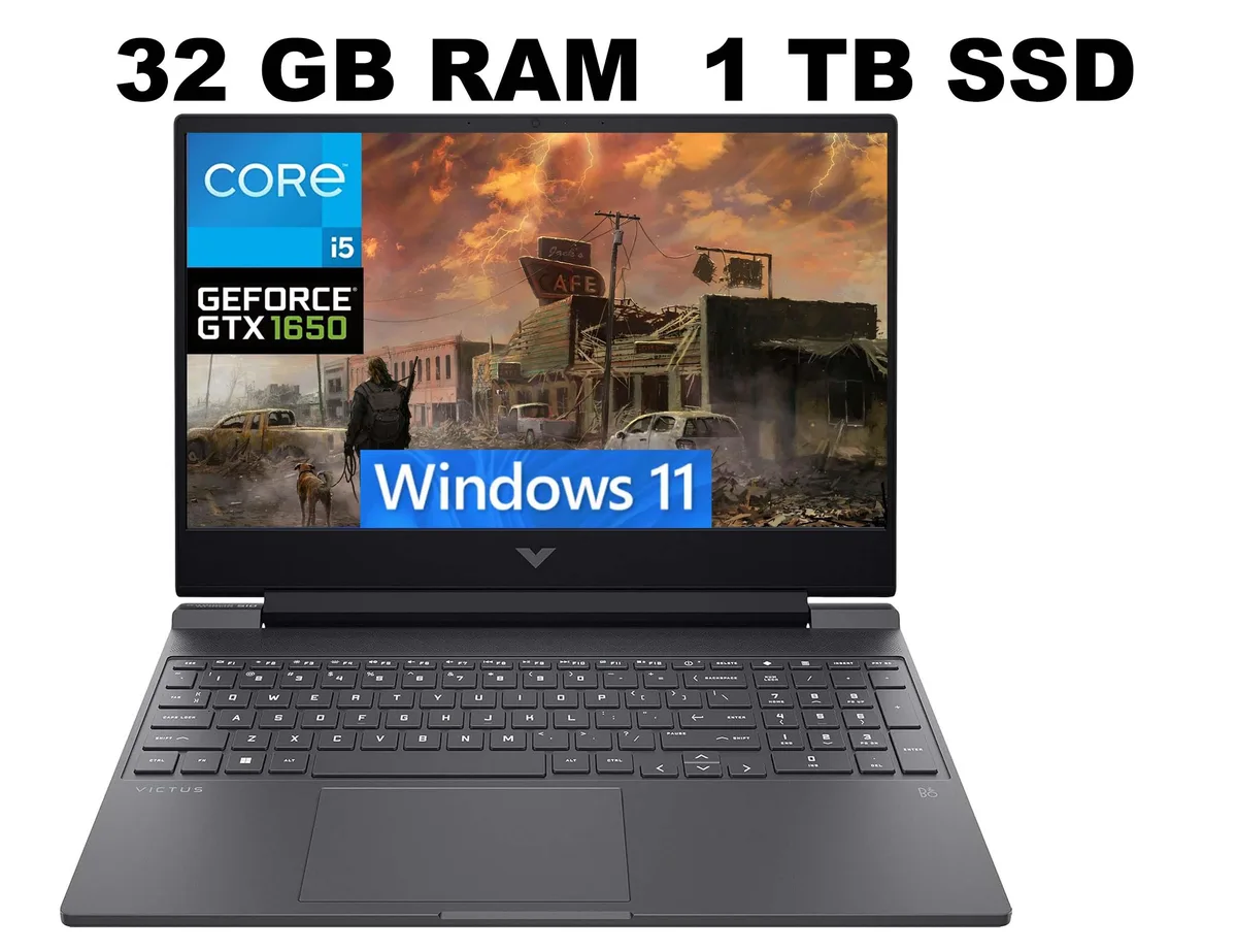 HP HP Victus 15 gaming laptop i5-12450H GTX 1650 32GB 1TB Black — product photo