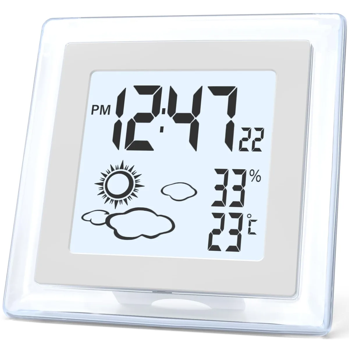  Emerson 363 Alarm Clock 12/24H Temp Humidity Backlight — product photo