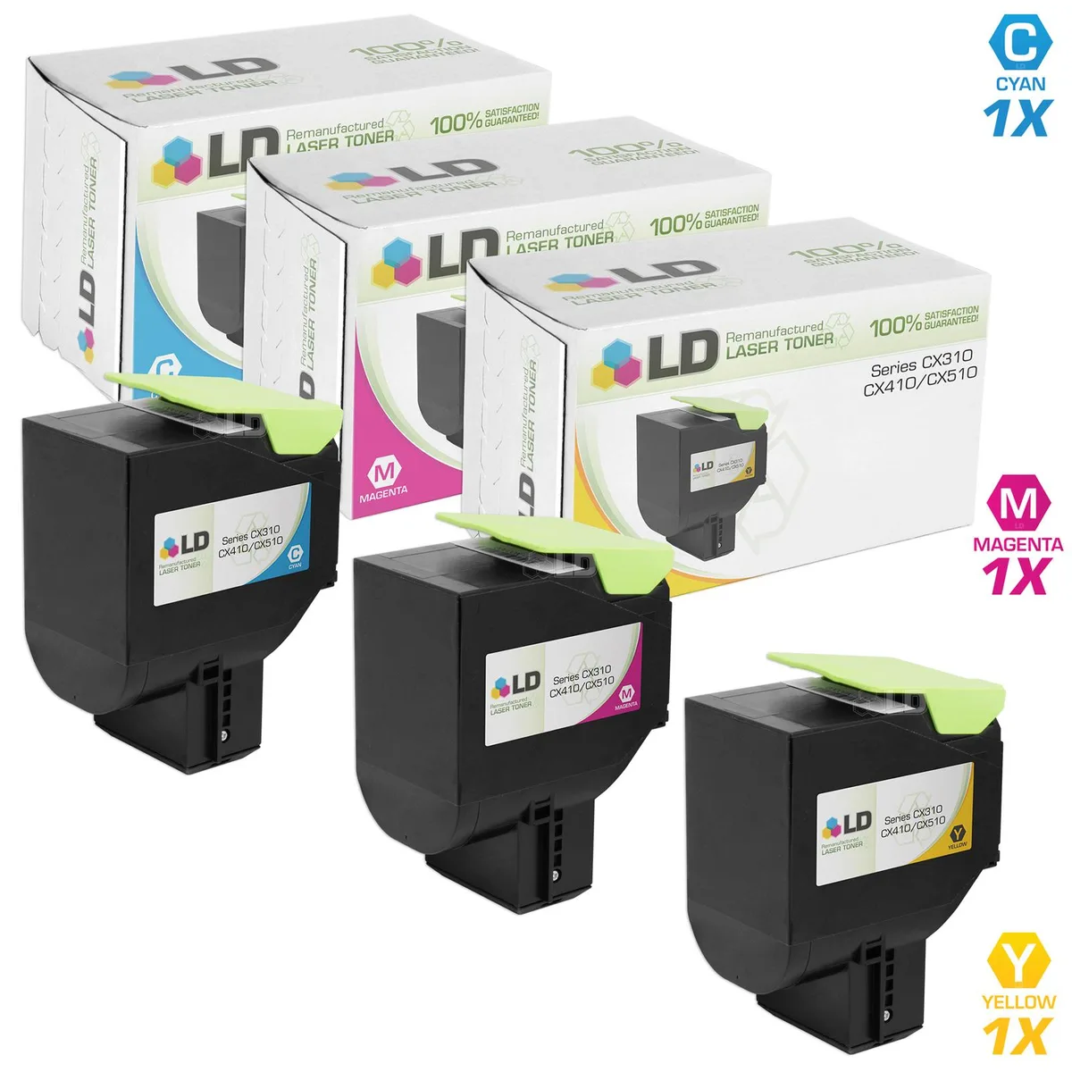 LD Products LD Products 801S 3-pack toner cartridges cyan magenta yellow — product photo