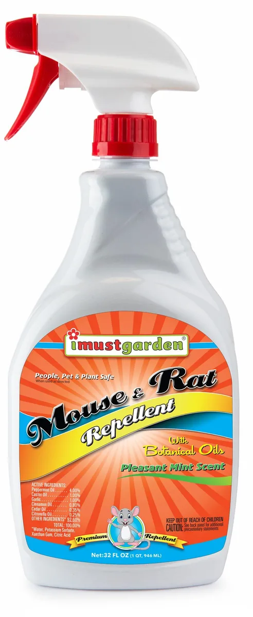 White 32oz spray bottle with green label and trigger